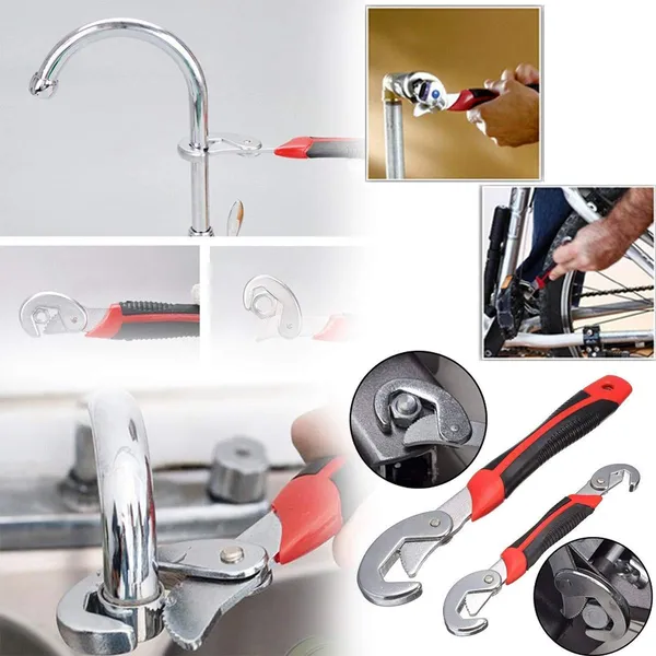 2_Pcs_All-in-One_Auto_Adjustable_Snap_N_Grip_Wrench_Spanner_Set