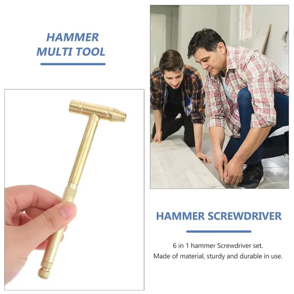 5_in_1_Portable_Screwdriver_Set_with_Mini_Metal_Hammer_Hidden_Multifunction_Pocket_Tool_Kit_with_Screwdrivers_Compact_Multitool_Mini_Hammer_for_Home_Repair_&_DIY_(Pack_of_1)