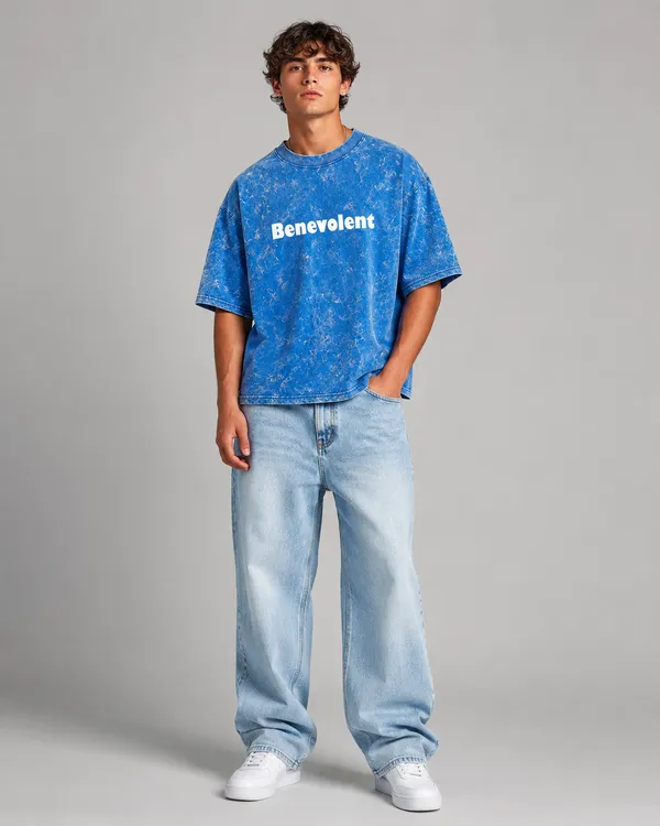 TRIPPIN_Benevolent_Oversized_T-Shirt_–_Blue_Acid_Wash_|_Unisex