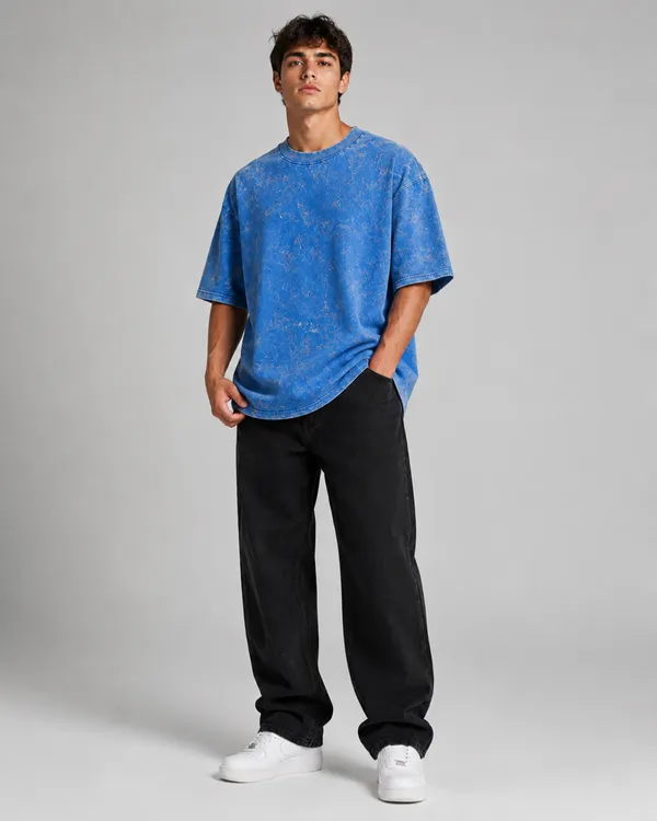 TRIPPIN_Acid_Wash_Oversized_T-Shirt_–_Blue_|_Unisex