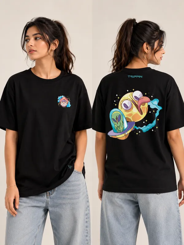 Black_Cotton_French_Terry_Graphic_Print_T-Shirt_For_Unisex