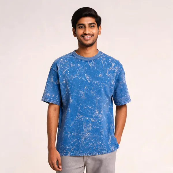 Blue_Cotton_French_Terry_Crew_Neck_Oversized_T-Shirt_For_Men