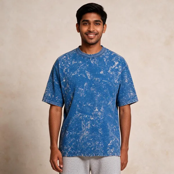Blue_Cotton_French_Terry_Crew_Neck_Oversized_T-Shirt_For_Men