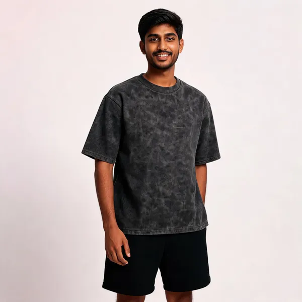 Black_Cotton_French_Terry_Acid_Wash_Oversized_T-Shirt_For_Men
