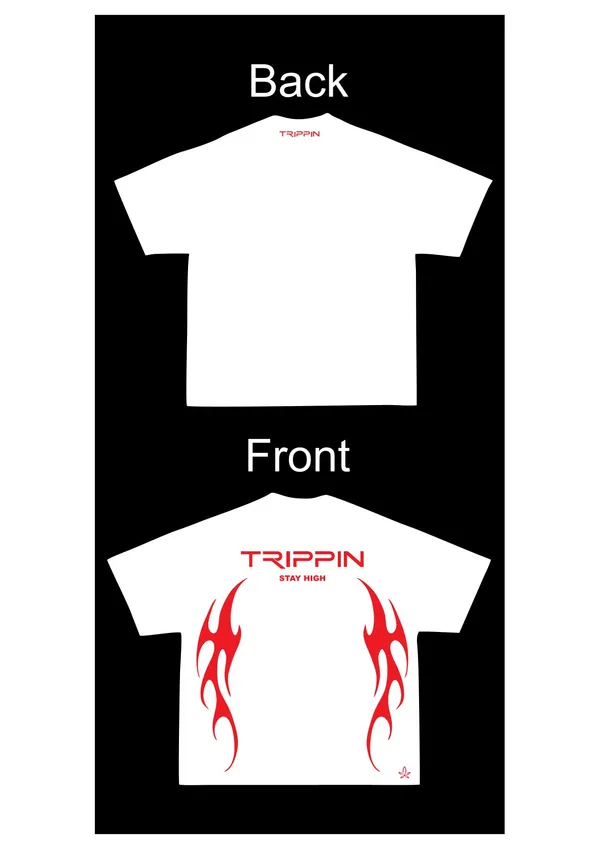 White_Cotton_French_Terry_Flame_Graphic_T-Shirt_For_Unisex