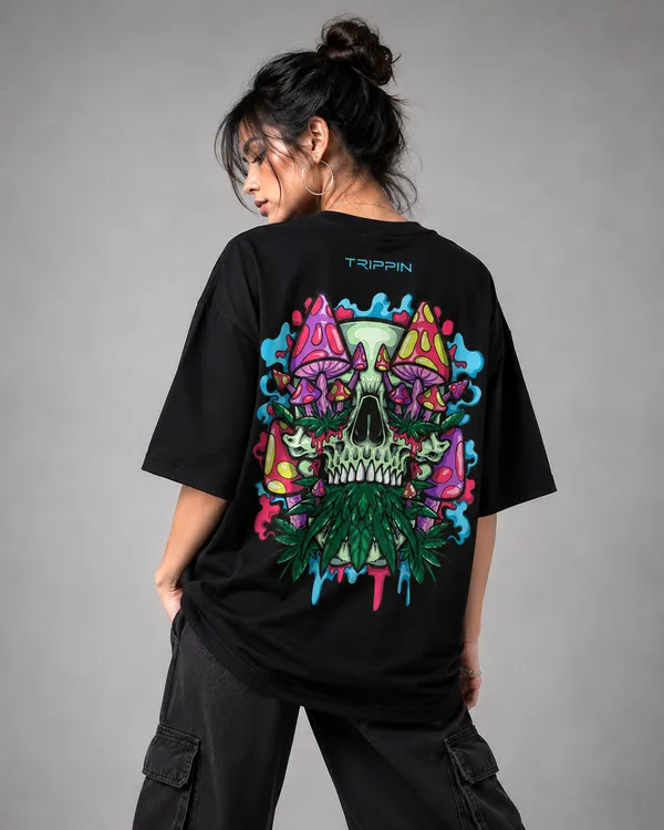 TRIPPIN_Psychedelic_Reaper_Oversized_T-Shirt_–_Black_|_Unisex