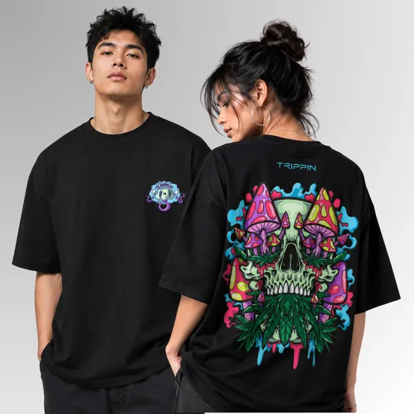 TRIPPIN_Psychedelic_Reaper_Oversized_T-Shirt_–_Black_|_Unisex