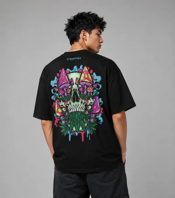 TRIPPIN_Psychedelic_Reaper_Oversized_T-Shirt_–_Black_|_Unisex