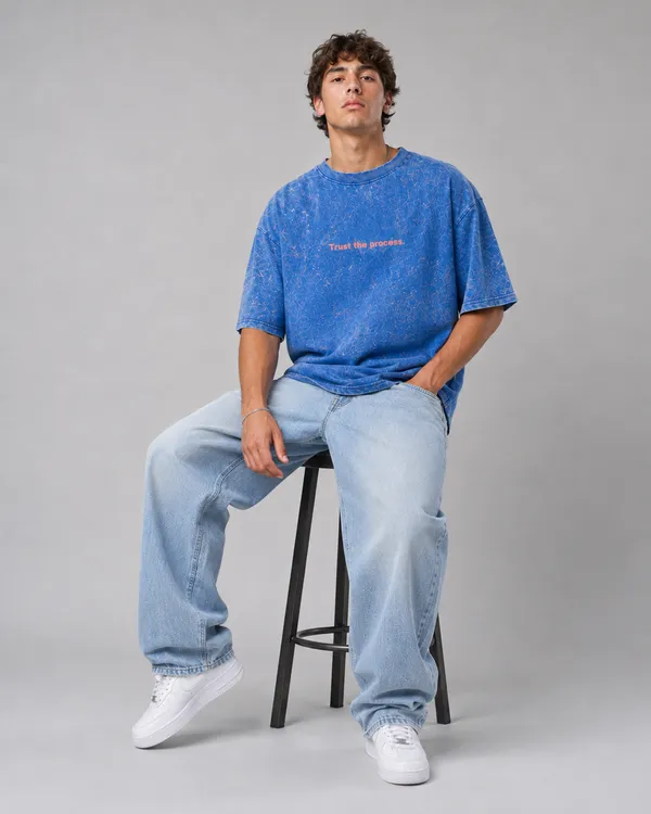 Blue_Cotton_French_Terry_Unisex_Acid_Wash_Oversized_Tee_