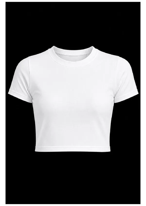 White_Cotton_Round_Neck_Crop_Top_For_Women