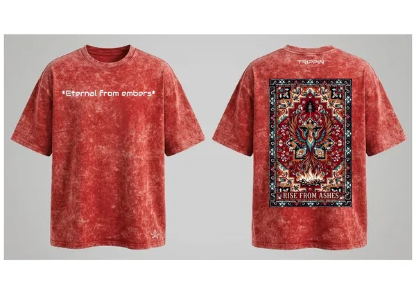 Red_Cotton_French_Terry_Acid_Wash_Graphic_Print_T-Shirt_For_Men