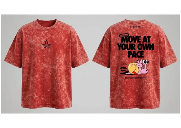 Red_Cotton_French_Terry_Acid_Wash_Graphic_T-Shirt_For_Men