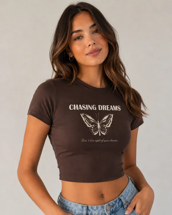 TRIPPIN_Chasing_Dreams_Women’s_Crop_Top_–_Brown