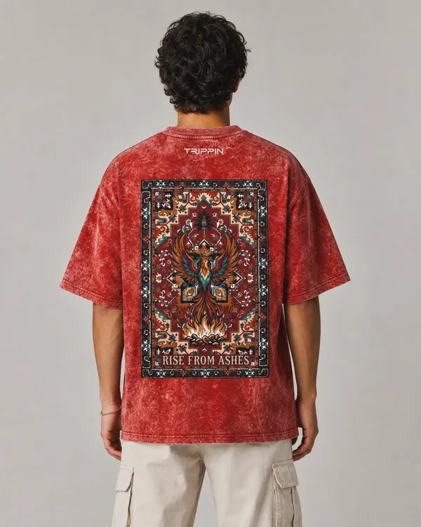 TRIPPIN_Eternal_Embers_Oversized_T-Shirt_–_Red_Acid_Wash_|_Unisex