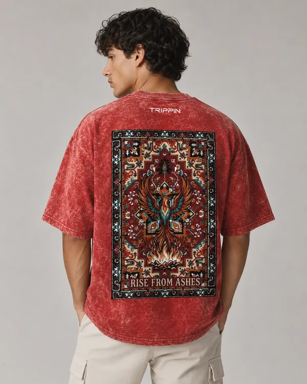TRIPPIN_Eternal_Embers_Oversized_T-Shirt_–_Red_Acid_Wash_|_Unisex