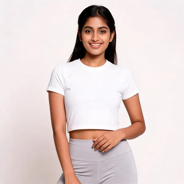 White_Cotton_Round_Neck_Crop_Top_For_Women