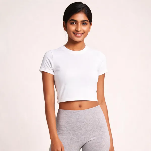White_Cotton_Round_Neck_Crop_Top_For_Women