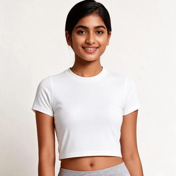 White_Cotton_Round_Neck_Crop_Top_For_Women