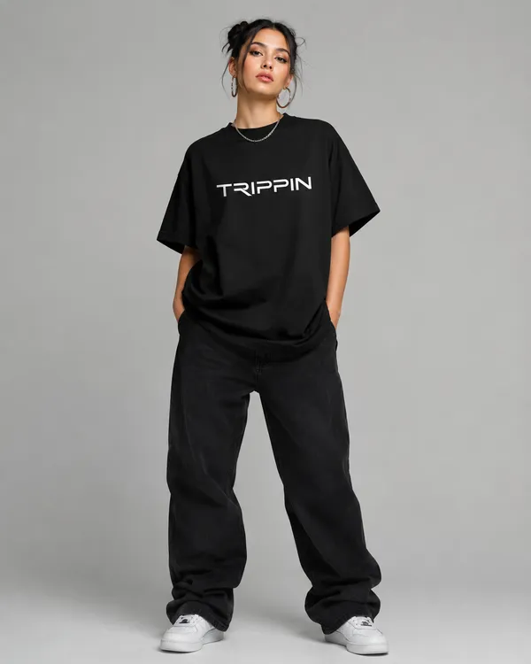 TRIPPIN_Wild_Heart_Oversized_T-Shirt_–_Black_|_Unisex