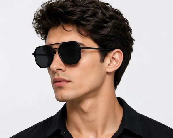 Black_Metal_Geometric_Frame_Sunglasses_For_Men