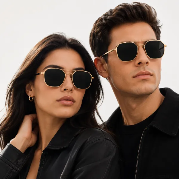 Gold_Metal_Frame_Hexagonal_Sunglasses_For_Men