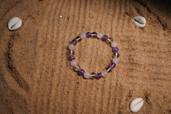 Purple_And_Transparent_Natural_Stones_Inner_Peace_Bracelet_For_Crystal_Enthusiasts,_Spiritual_Practitioners,_Home_Decorators