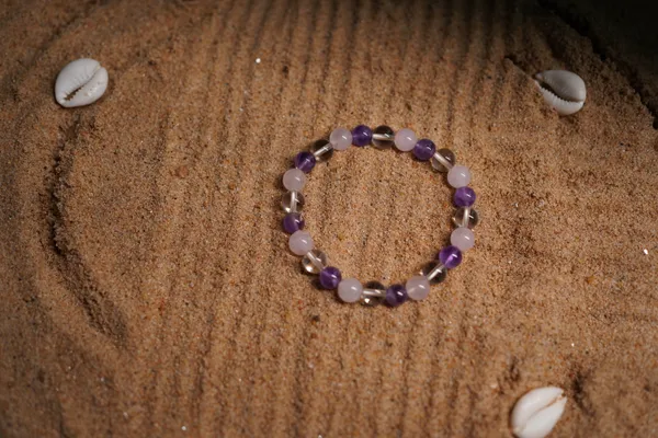 Purple_And_Transparent_Natural_Stones_Inner_Peace_Bracelet_For_Crystal_Enthusiasts,_Spiritual_Practitioners,_Home_Decorators