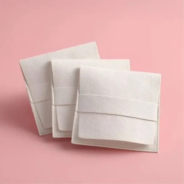 10_Pcs_Beige_Microfiber_Jewelry_Pouch_Flap_Bag