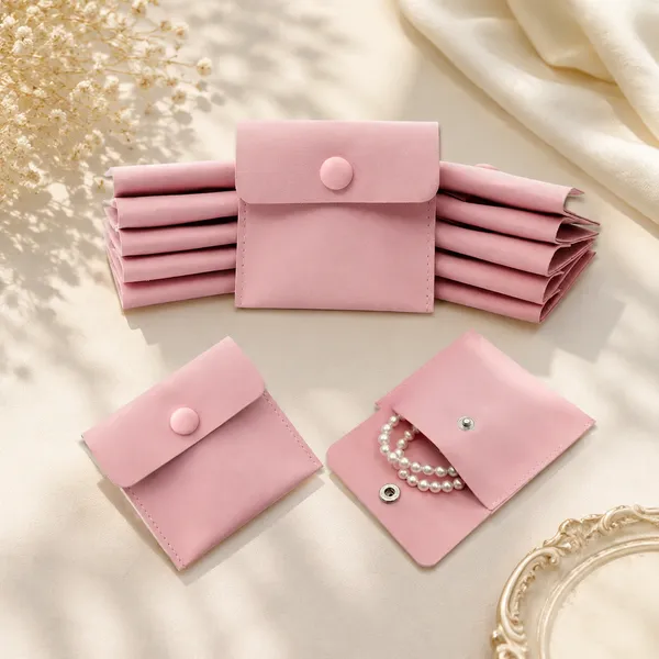 Pink_Snap_Closure_Jewellery_Pouches_Set_With_Button