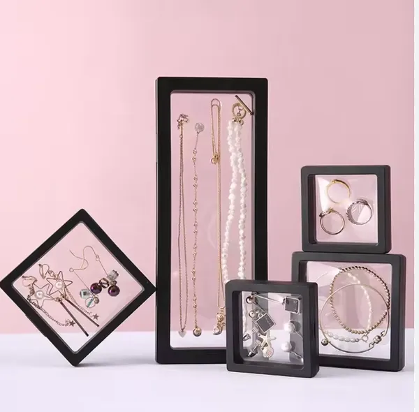 Floating_Display_Case_With_Bases,Transparent_Pe_Film_Jewelry_Storage_Box_3d_Floating_Frame_Coins_Display_Frame_For_Earrings,_Rings,_Brooch,_Military_Challenge_Coins_23x9_Cm