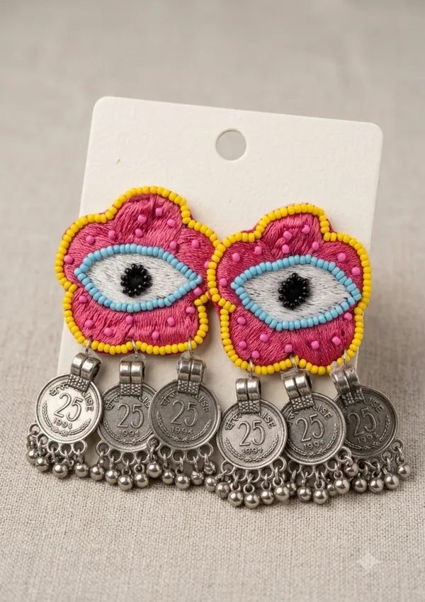 Multicolor_Cotton_Traditional_Design_Earrings_For_Women