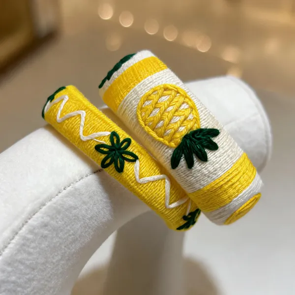Yellow_Cotton_Traditional_Design_Bangles_For_Women