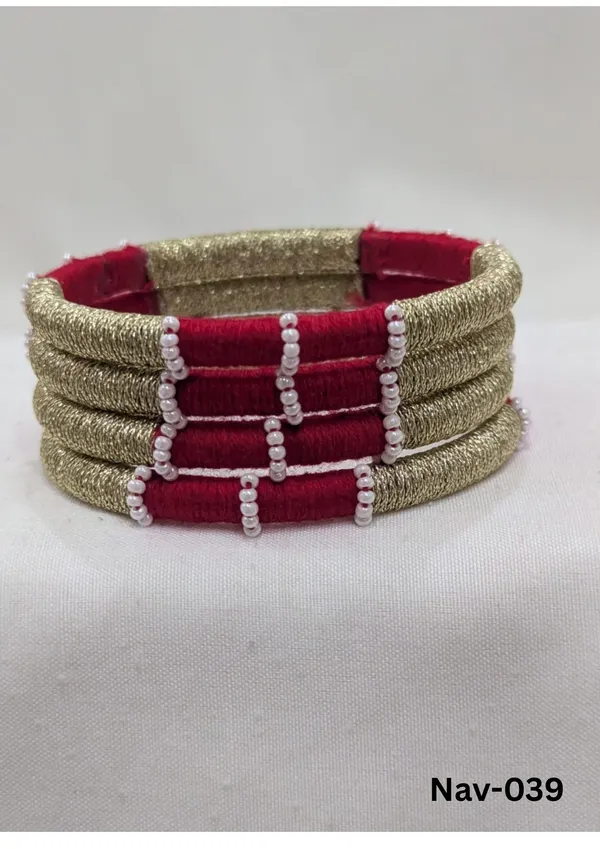 Red_Cotton_Traditional_Design_Bangles_For_Women