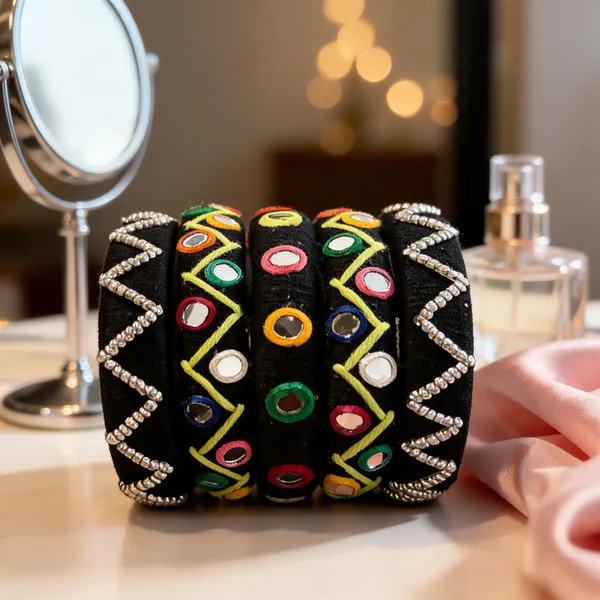 Black_Cotton_Traditional_Design_Bangles_For_Women