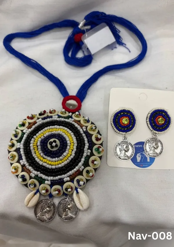 Blue_Cotton_Traditional_Design_Necklace_For_Women