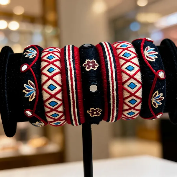Black_Cotton_Traditional_Design_Bangles_For_Women