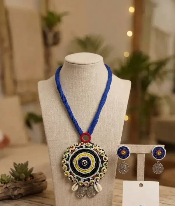 Blue_Cotton_Traditional_Design_Necklace_For_Women