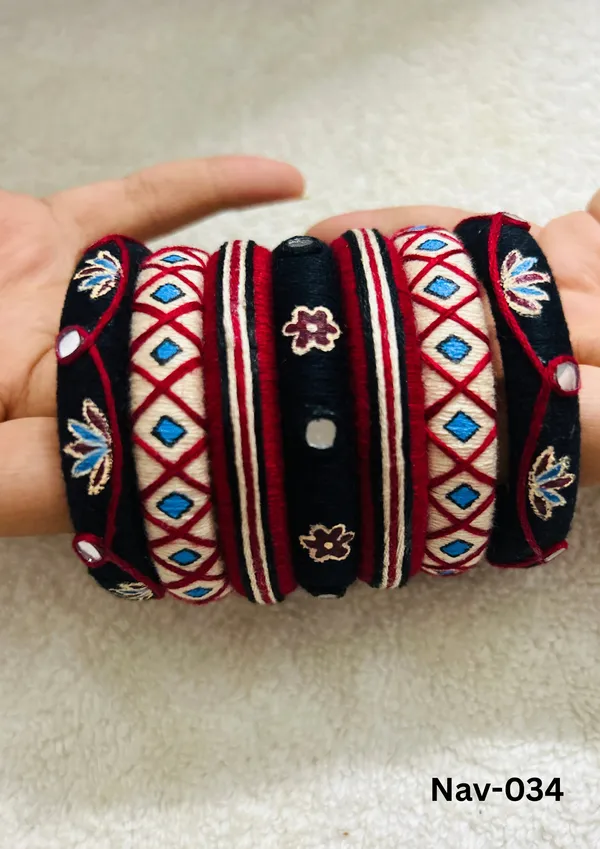 Black_Cotton_Traditional_Design_Bangles_For_Women
