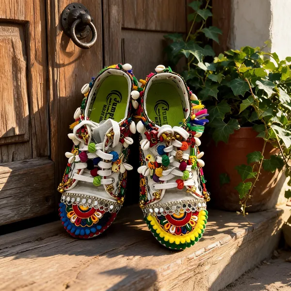 Yellow_Cotton_Traditional_Design_Shoes_For_Women