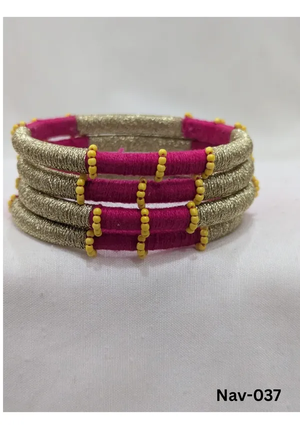 Pink_Cotton_Traditional_Design_Bangles_For_Women
