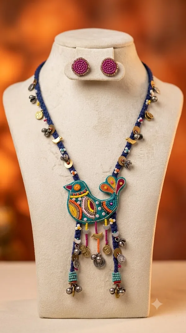 Multicolor_Cotton_Traditional_Design_Necklace_For_Women