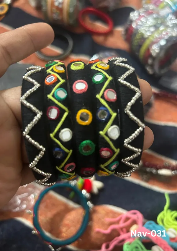 Black_Cotton_Traditional_Design_Bangles_For_Women