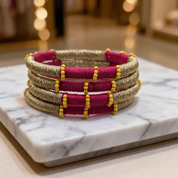 Pink_Cotton_Traditional_Design_Bangles_For_Women