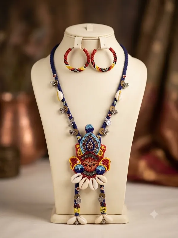Red_Cotton_Traditional_Design_Necklace_For_Women