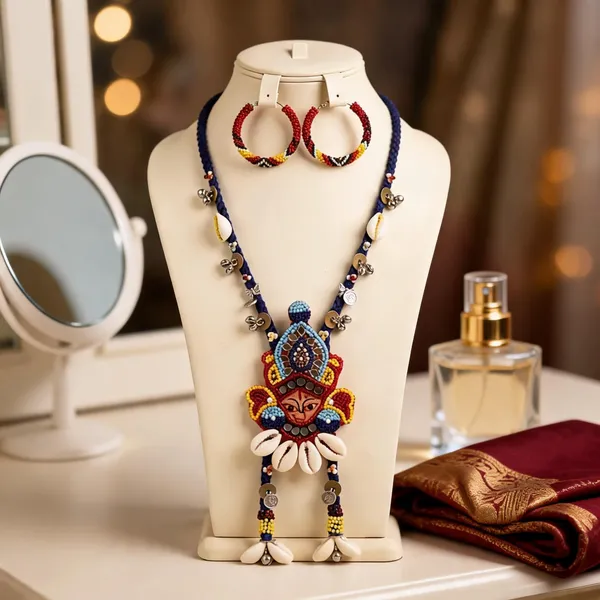Red_Cotton_Traditional_Design_Necklace_For_Women