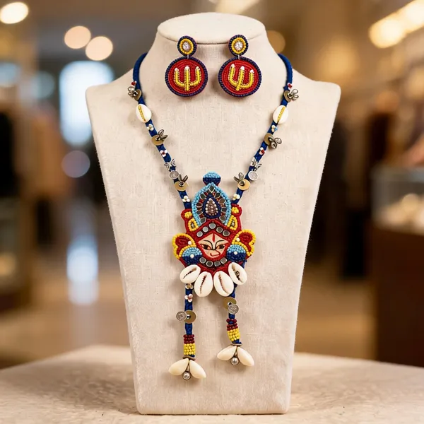 Multicolor_Cotton_Traditional_Design_Necklace_For_Women