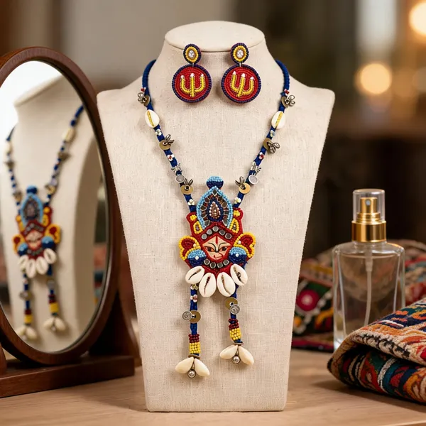 Multicolor_Cotton_Traditional_Design_Necklace_For_Women