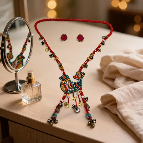 Multicolor_Cotton_Traditional_Design_Necklace_For_Women