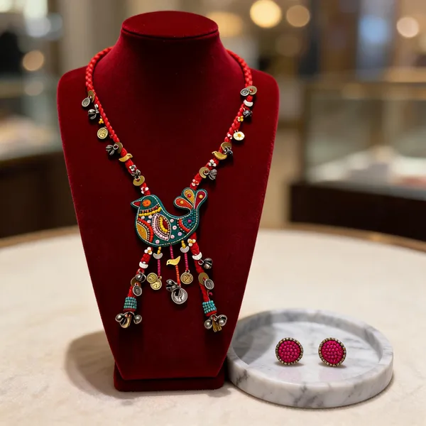 Multicolor_Cotton_Traditional_Design_Necklace_For_Women