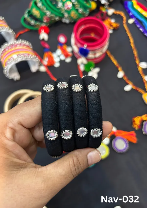 Black_Cotton_Traditional_Design_Bangles_For_Women